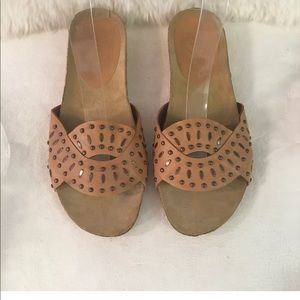 NINE WEST Women's Beige Leather Sandals SZ 6.5